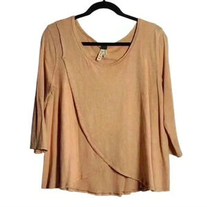 FREE PEOPLE WE THE FREE Bonsai 3/4 Sleeve 100% Cotton Flowy Top Size XSmall